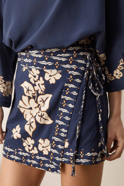 Palmetto Mini Wrap Skirt