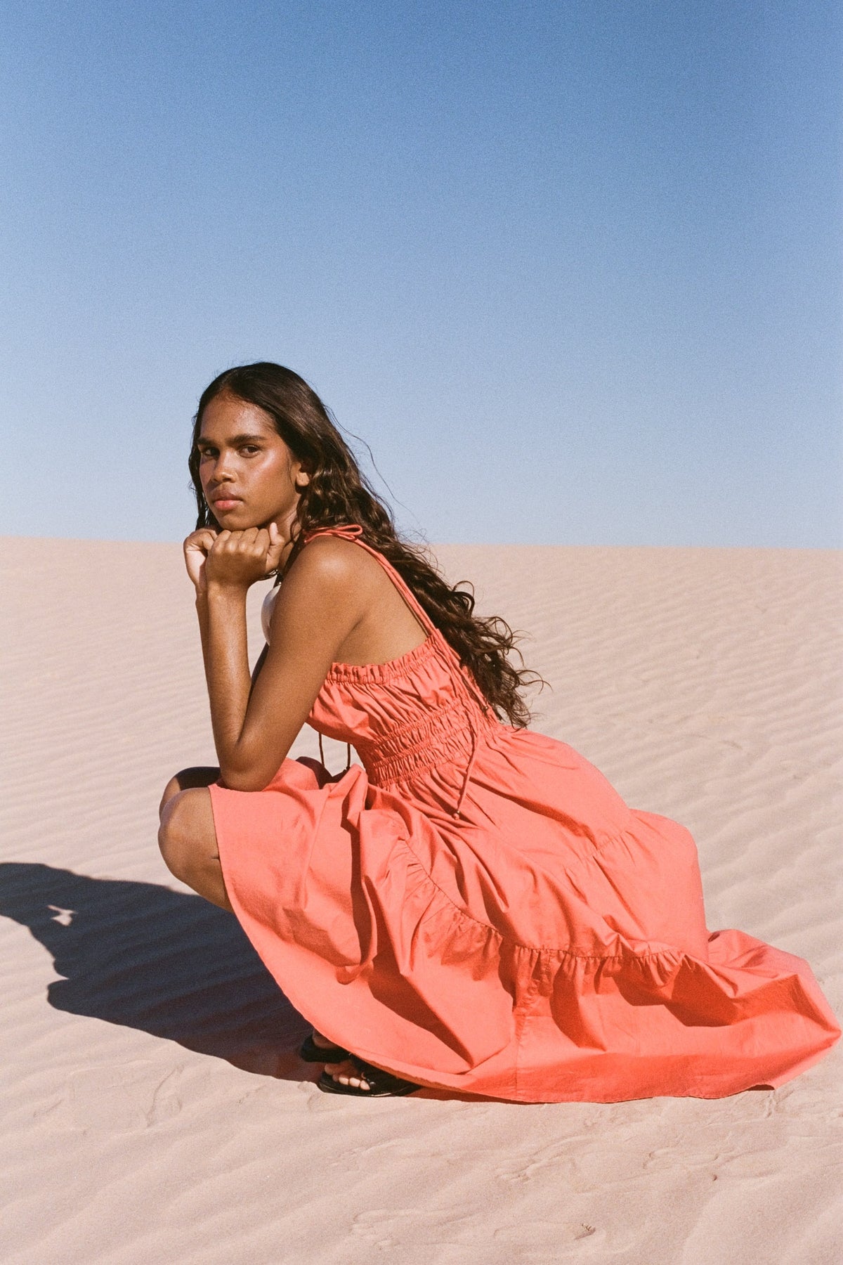 Casini Midi Dress | Coral - FINAL SALE