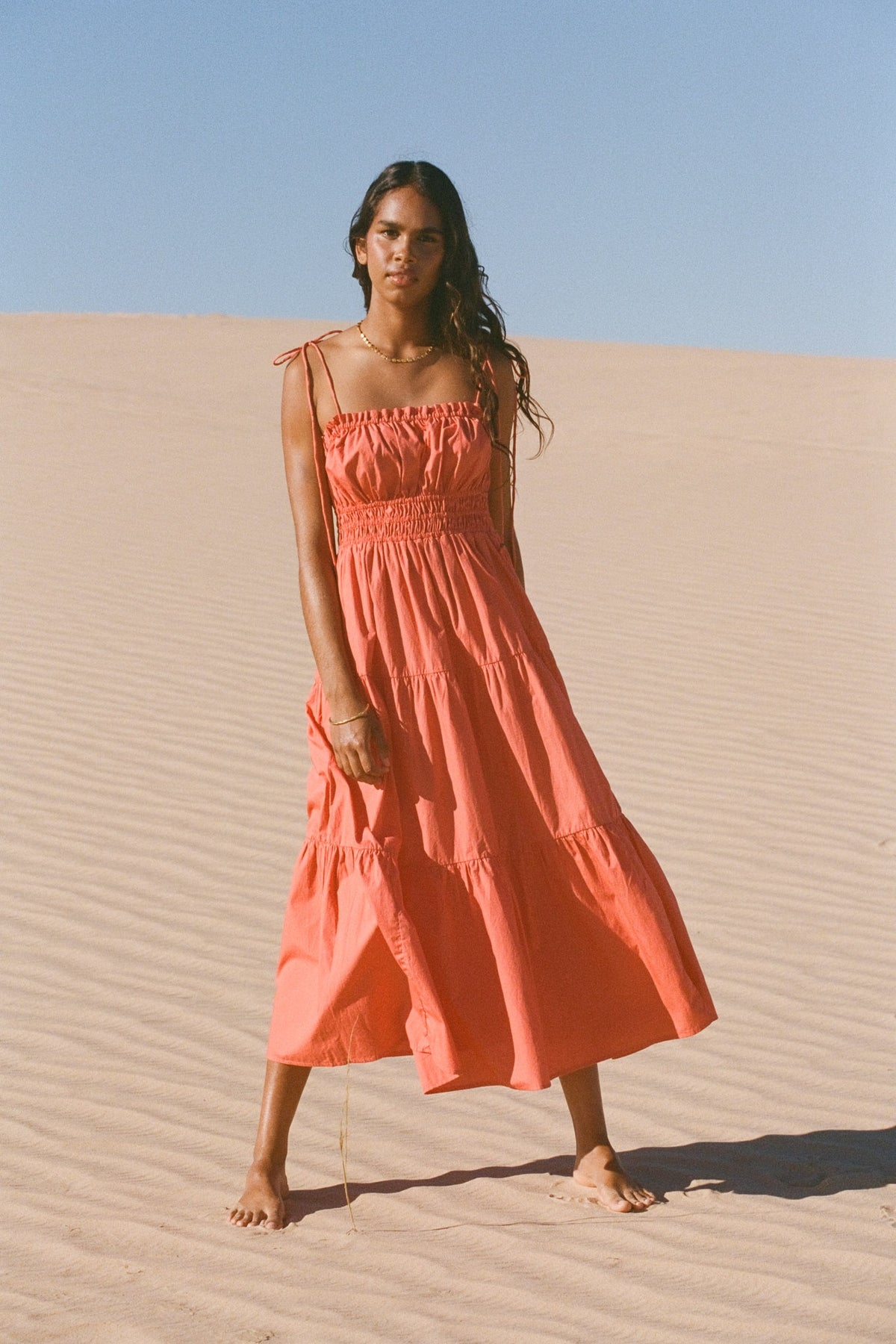 Casini Midi Dress | Coral - FINAL SALE