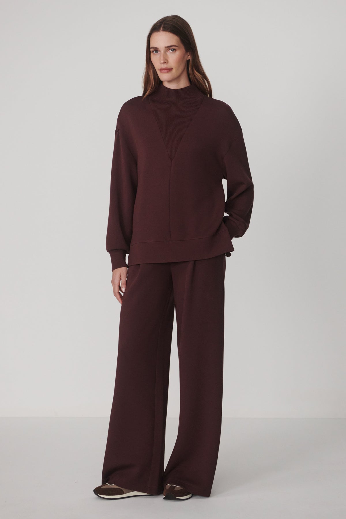 The Wide Leg Pant 30" | Deep Mahogany
