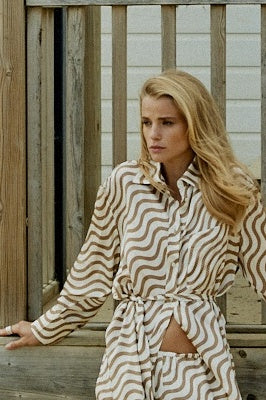 FIJI - Bespoke Sand Wave Striped Shirt- FINAL SALE