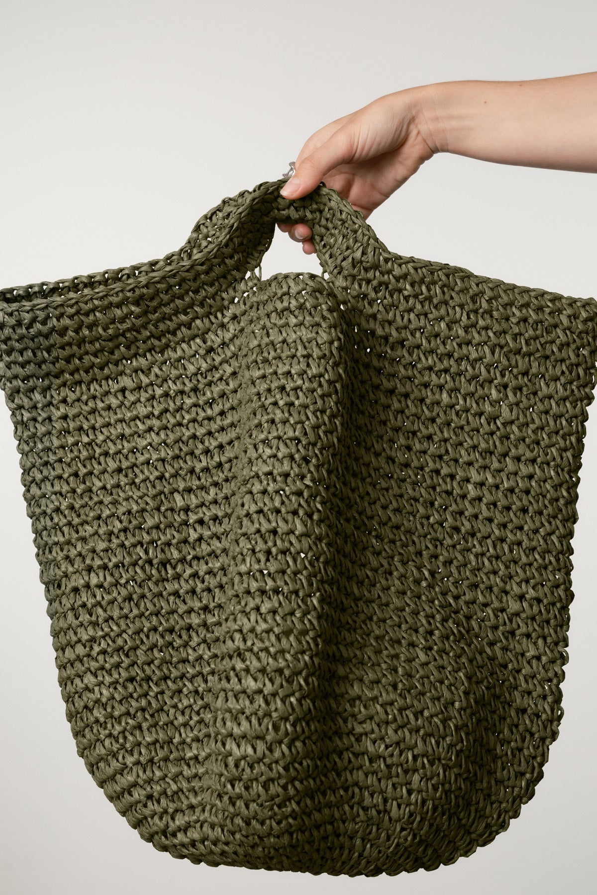 Round Straw Bag | Olive
