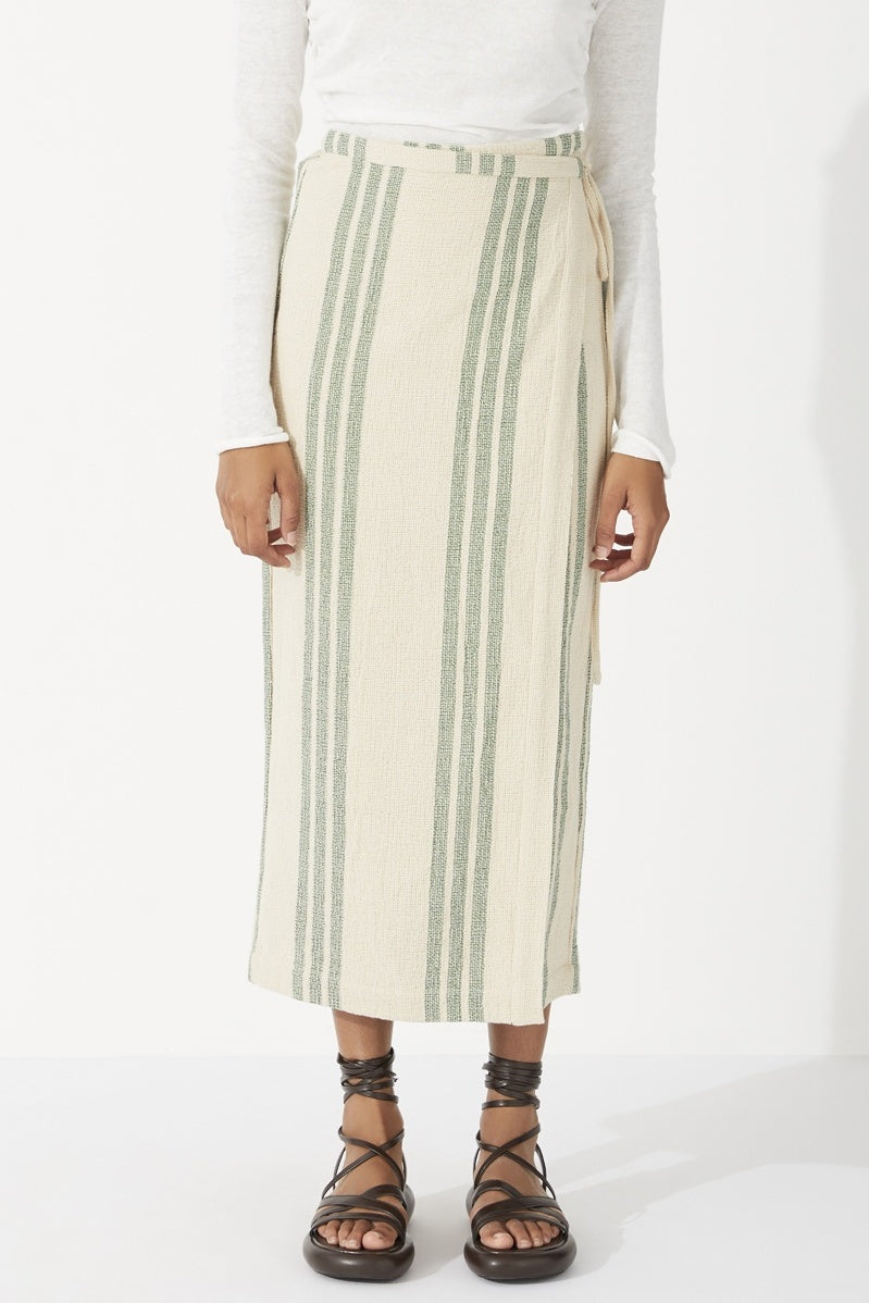 SAND STRIPE WRAP SKIRT | FINAL SALE
