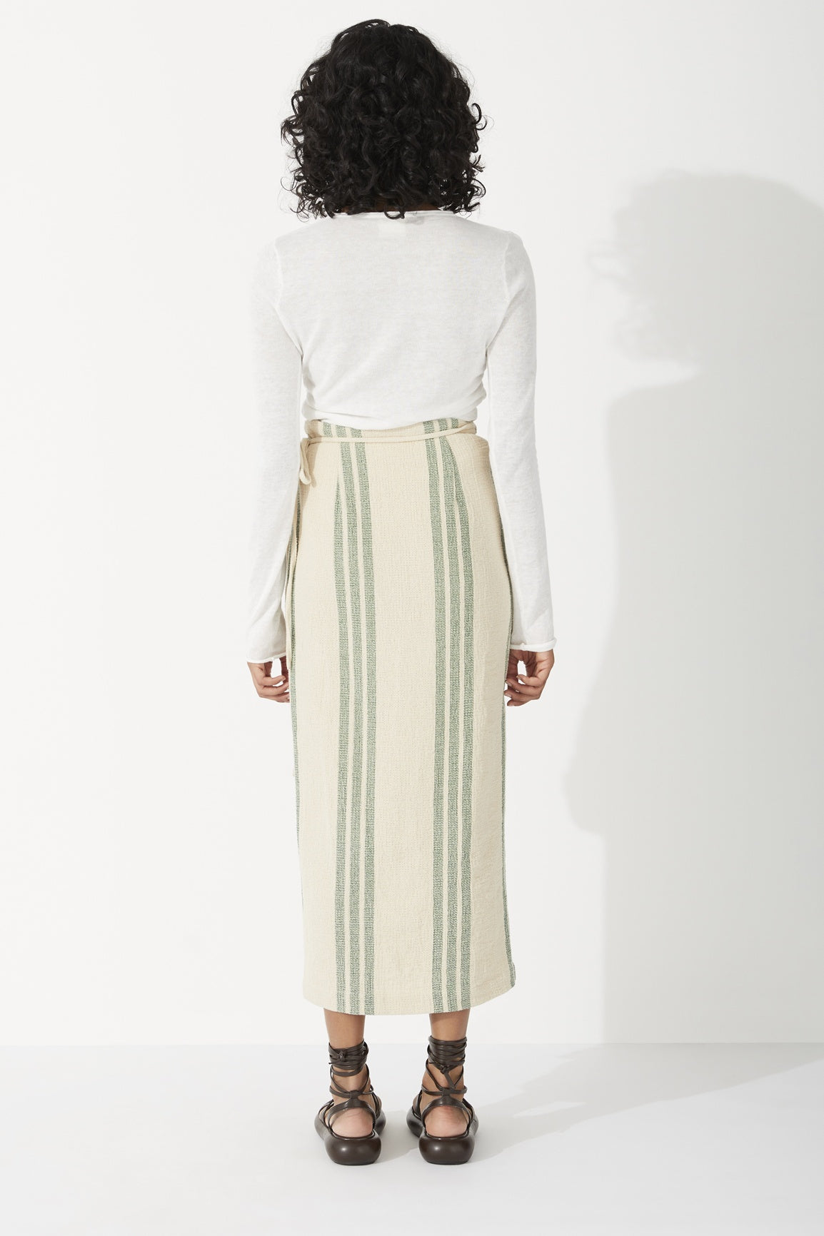 SAND STRIPE WRAP SKIRT | FINAL SALE