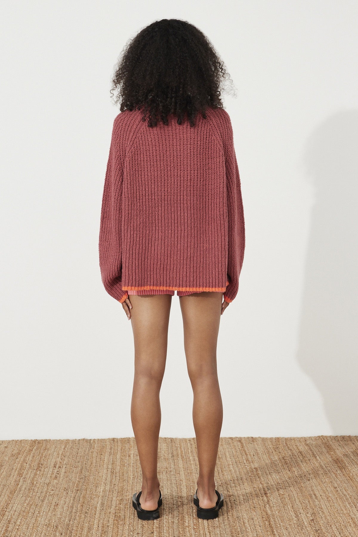 PLUM CONTRAST RIB KNIT JUMPER - FINAL SALE