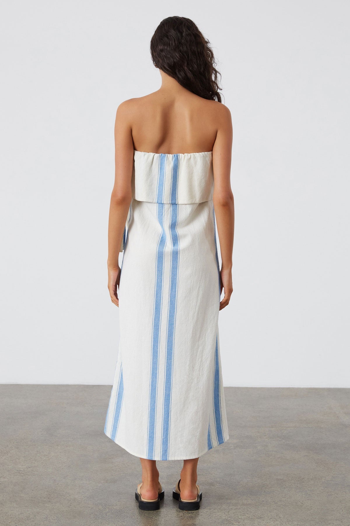 MARINE STRIPE ORGANIC COTTON BLEND DRESS - FINAL SALE