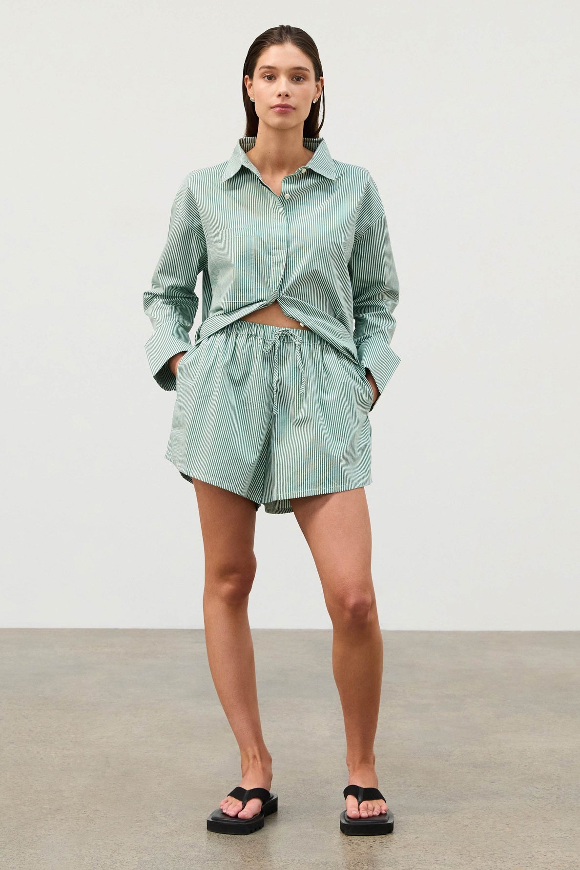 Tallow Pin Stripe Cotton Short - FINAL SALE