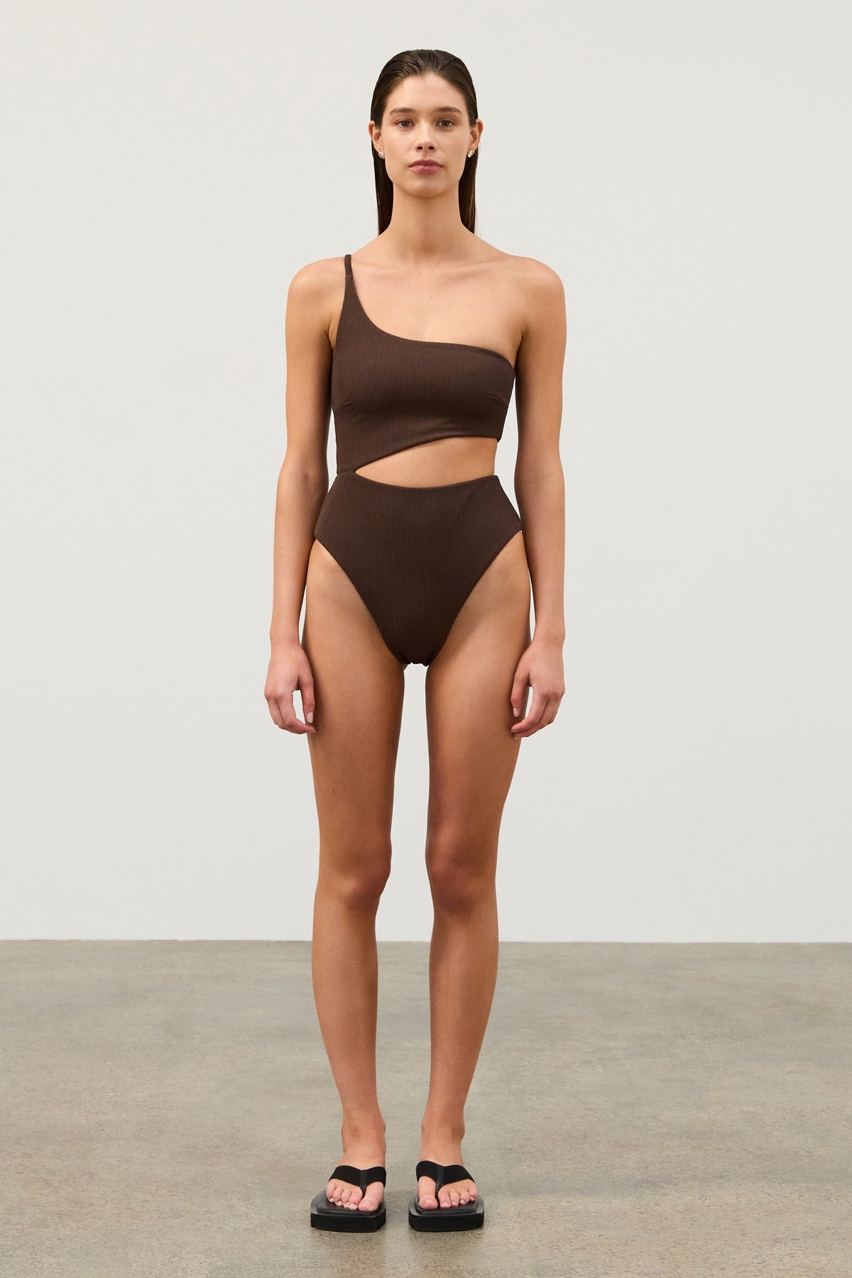 Cocoa Textured One Piece Swimsuit