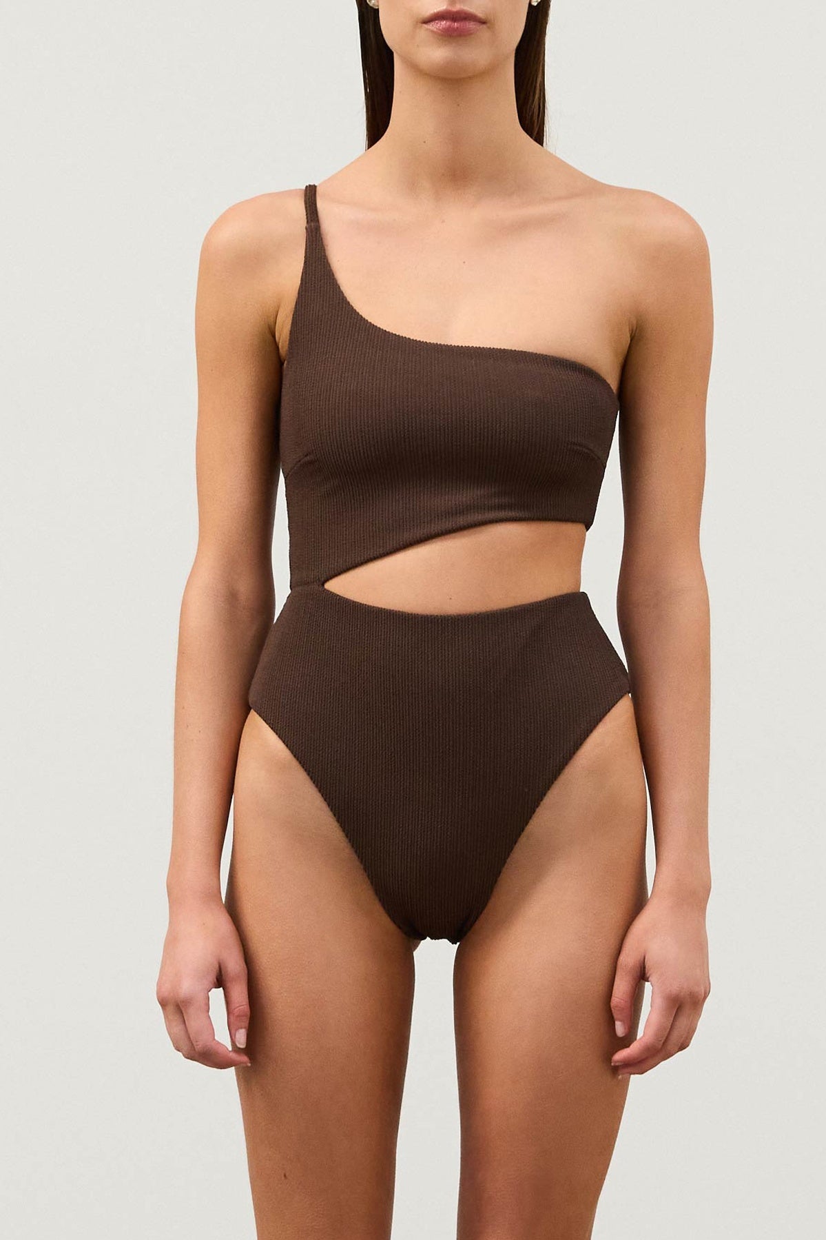 Cocoa Textured One Piece Swimsuit
