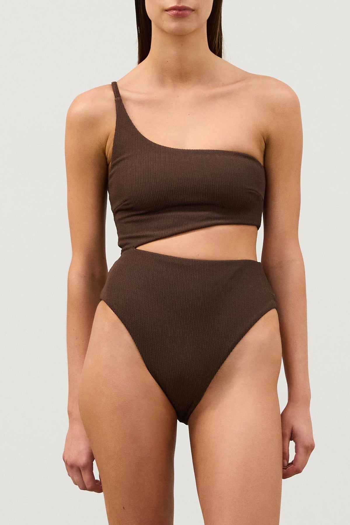 Cocoa Textured One Piece Swimsuit
