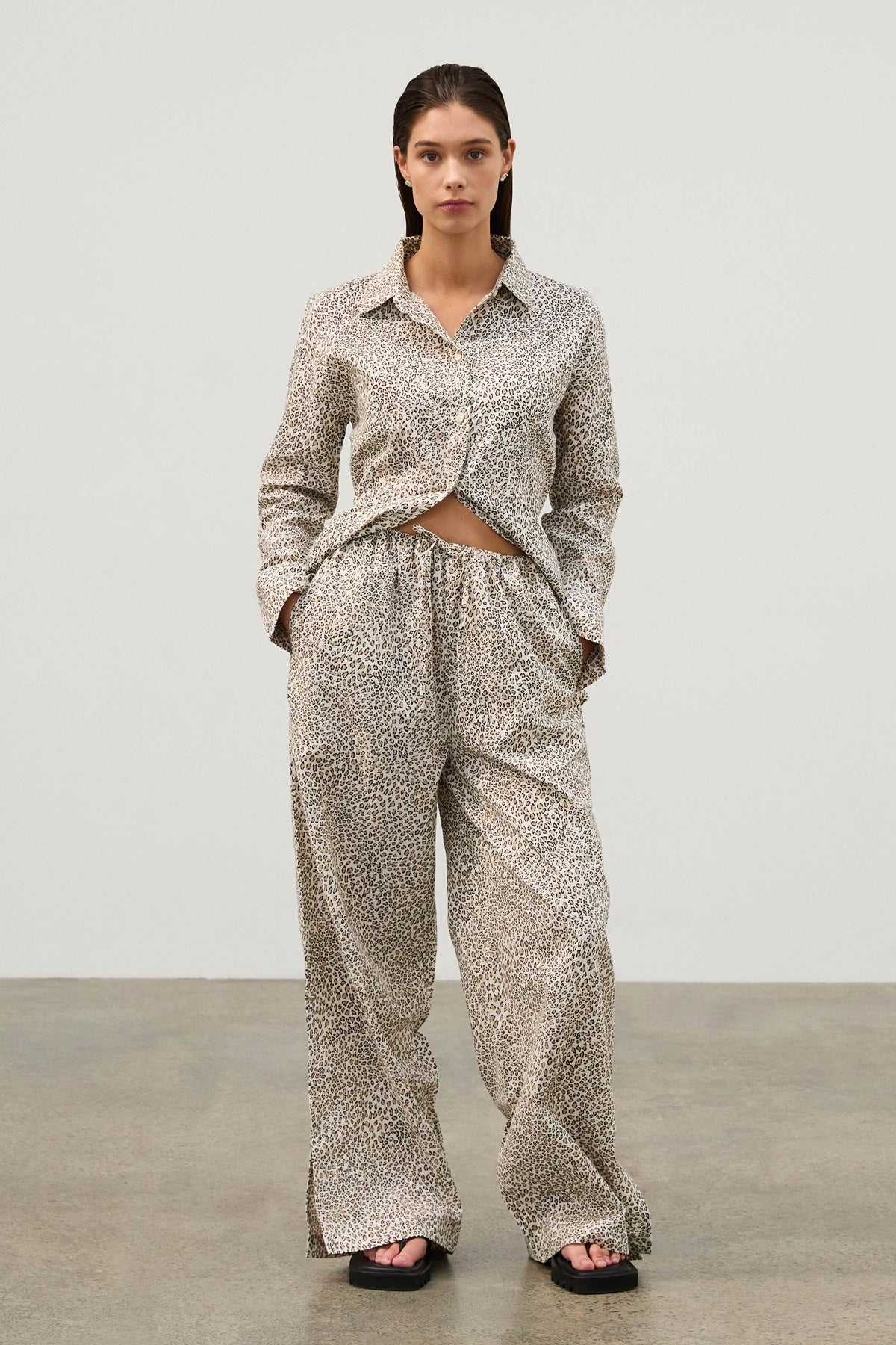 Micro Leopard Hemp Blend Pants | FINAL SALE