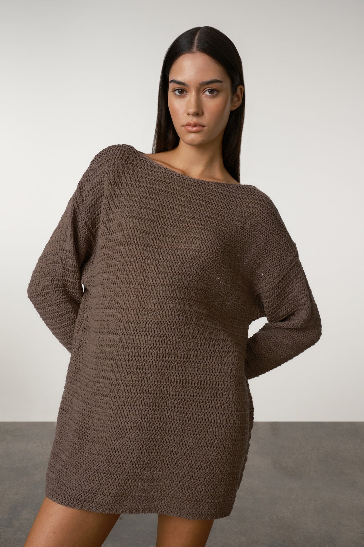 Carob Lattice Knit Jumper