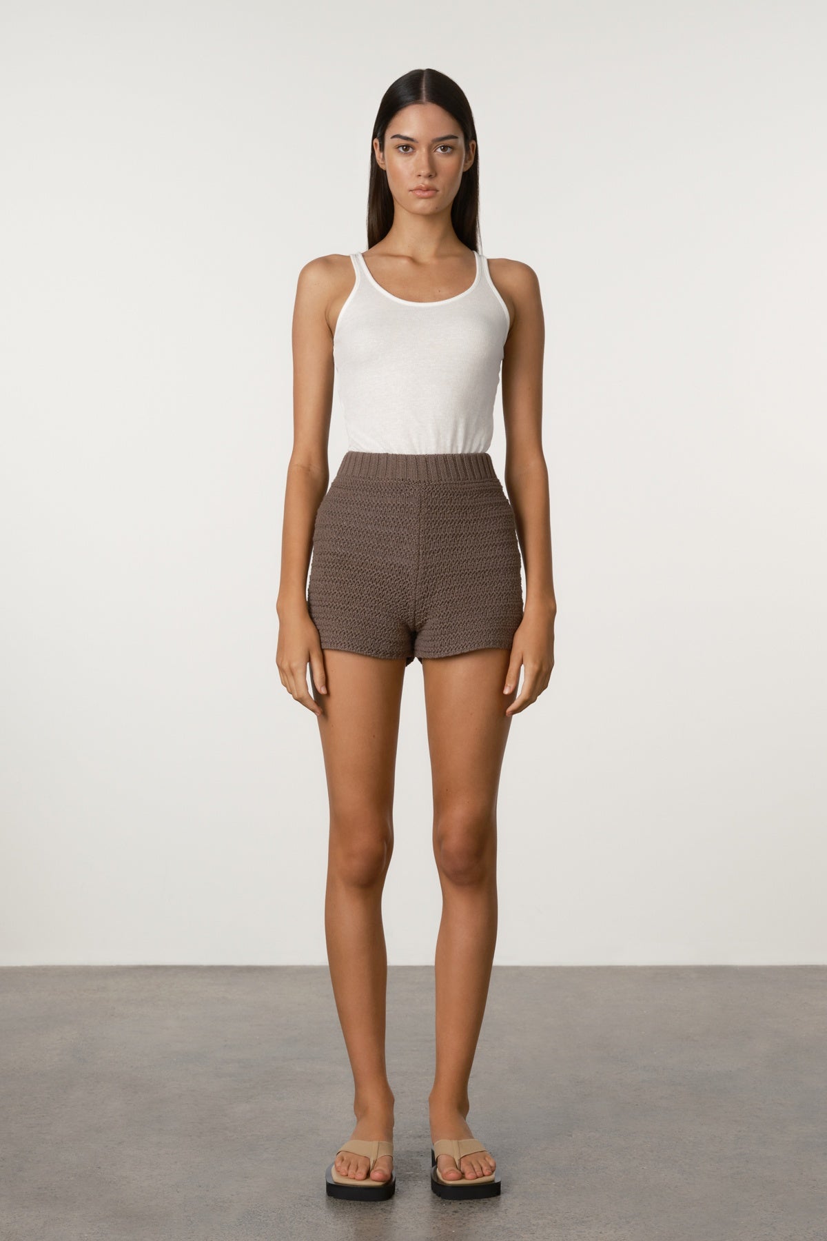 Carob Lattice Knit Shorts