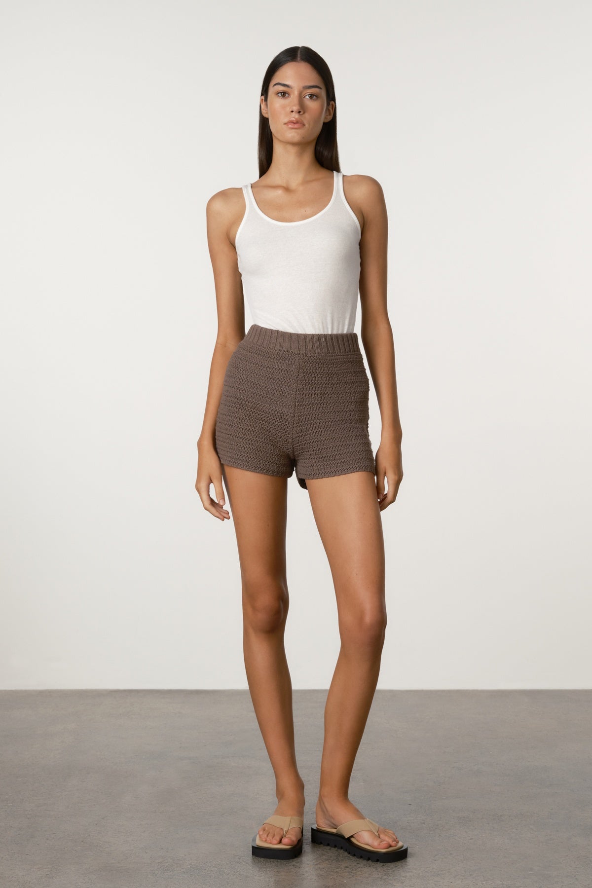 Carob Lattice Knit Shorts