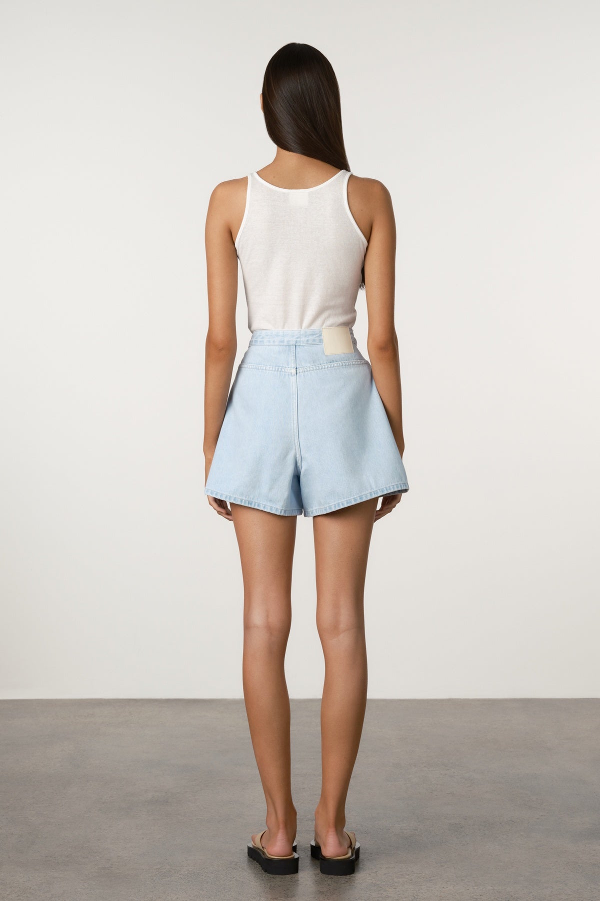 Recycled Denim Shorts - Soft Blue