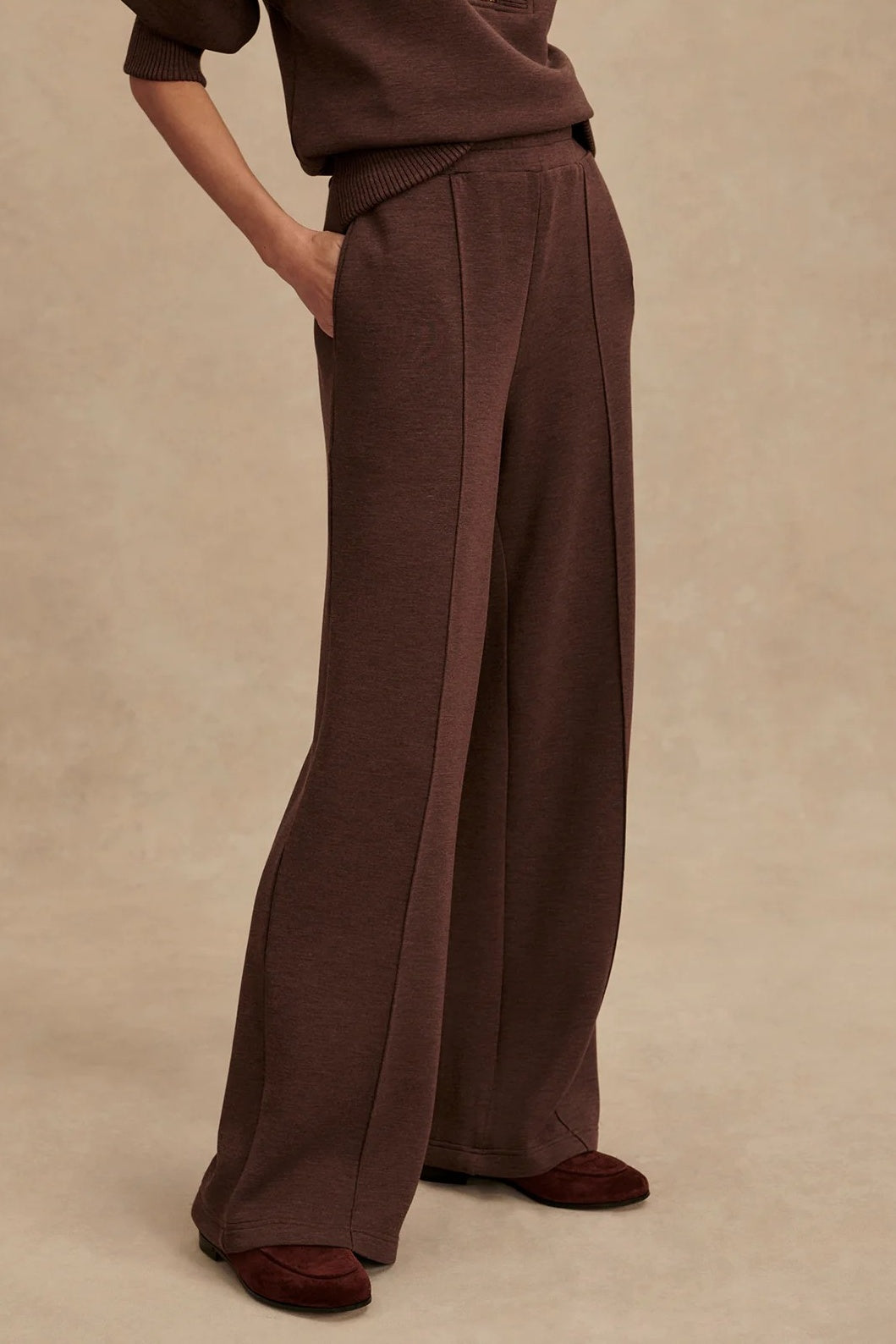 The Wide Leg Pant 30&quot; | Coffee Bean Marl