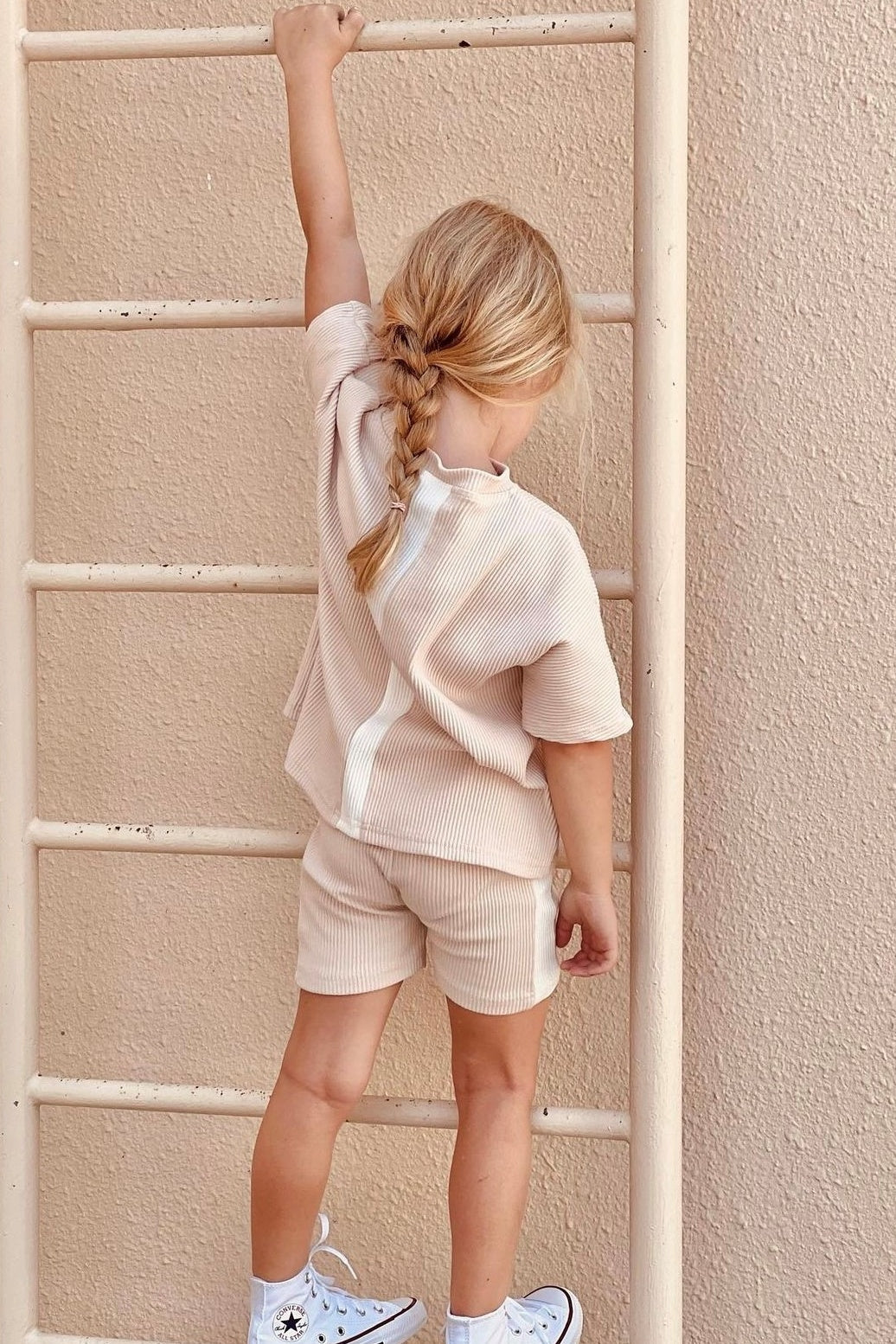 RIB SET | CREAM & WHITE STRIPE