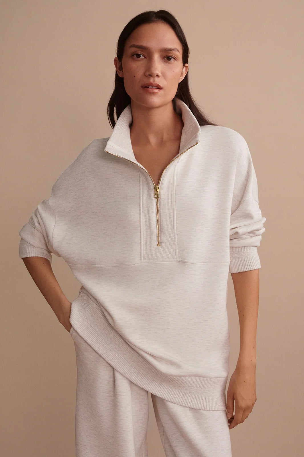 Molly Half-Zip Longline Sweat
