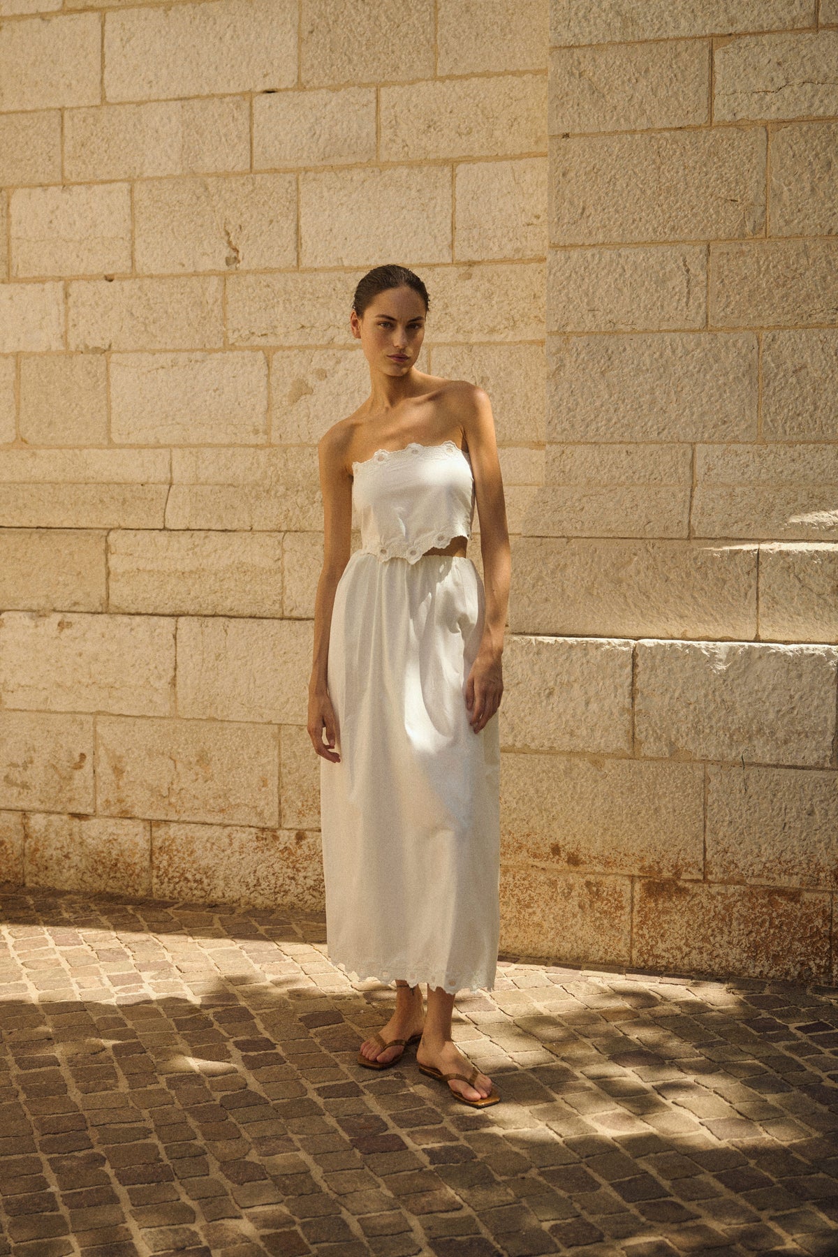 ANTOINETTE TIE TOP - VINTAGE WHITE