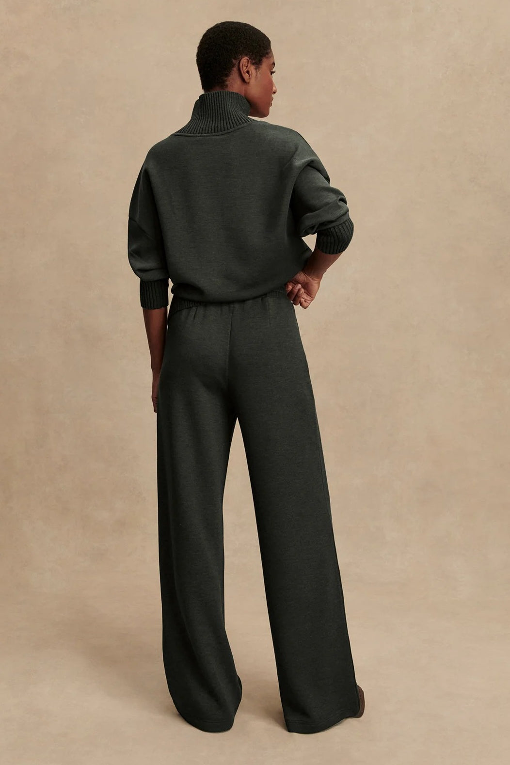 The Extra Wide Leg Pant 30&quot; | Olive Marl