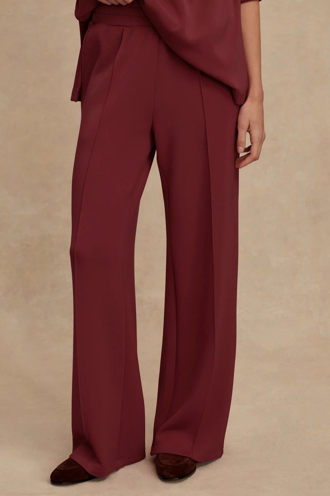 The Wide Leg Pant 30&quot; | New Maroon