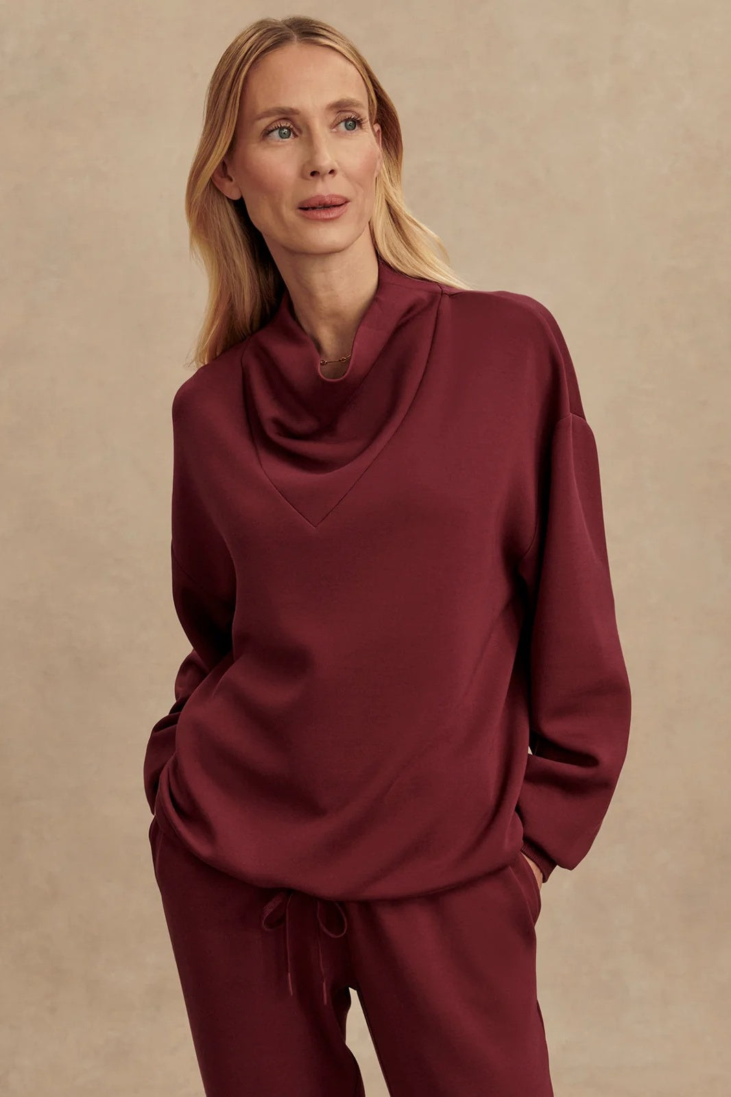 Betsy Sweat Top | New Maroon