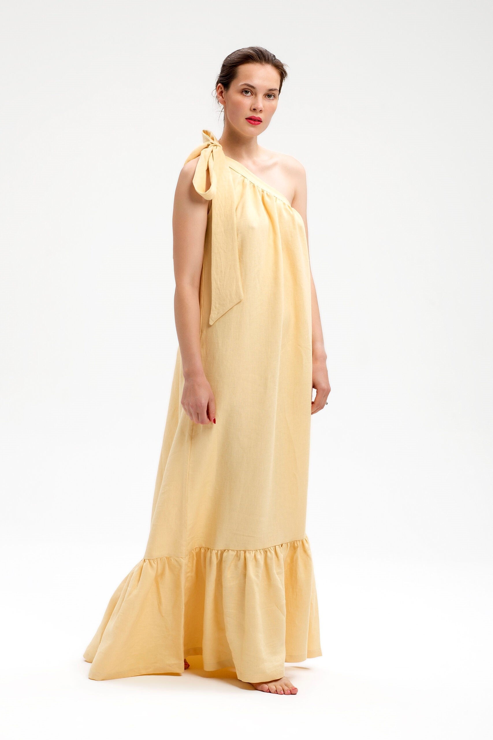 Sandrine Linen Dress | Lemon