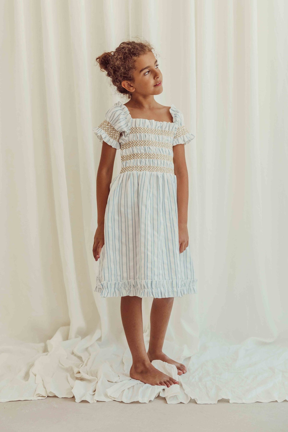 Smocked Striped Dress