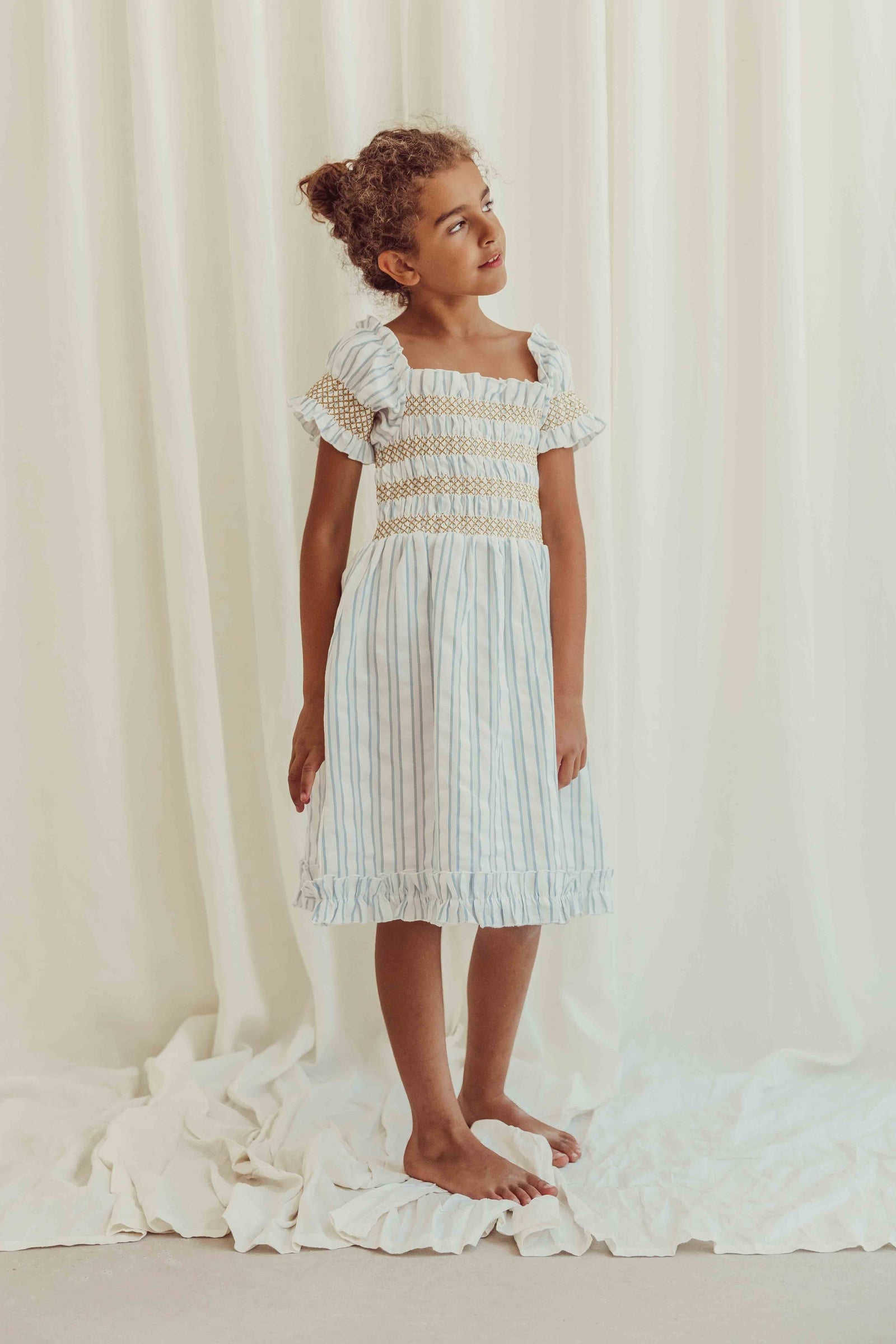 Smocked Striped Dress