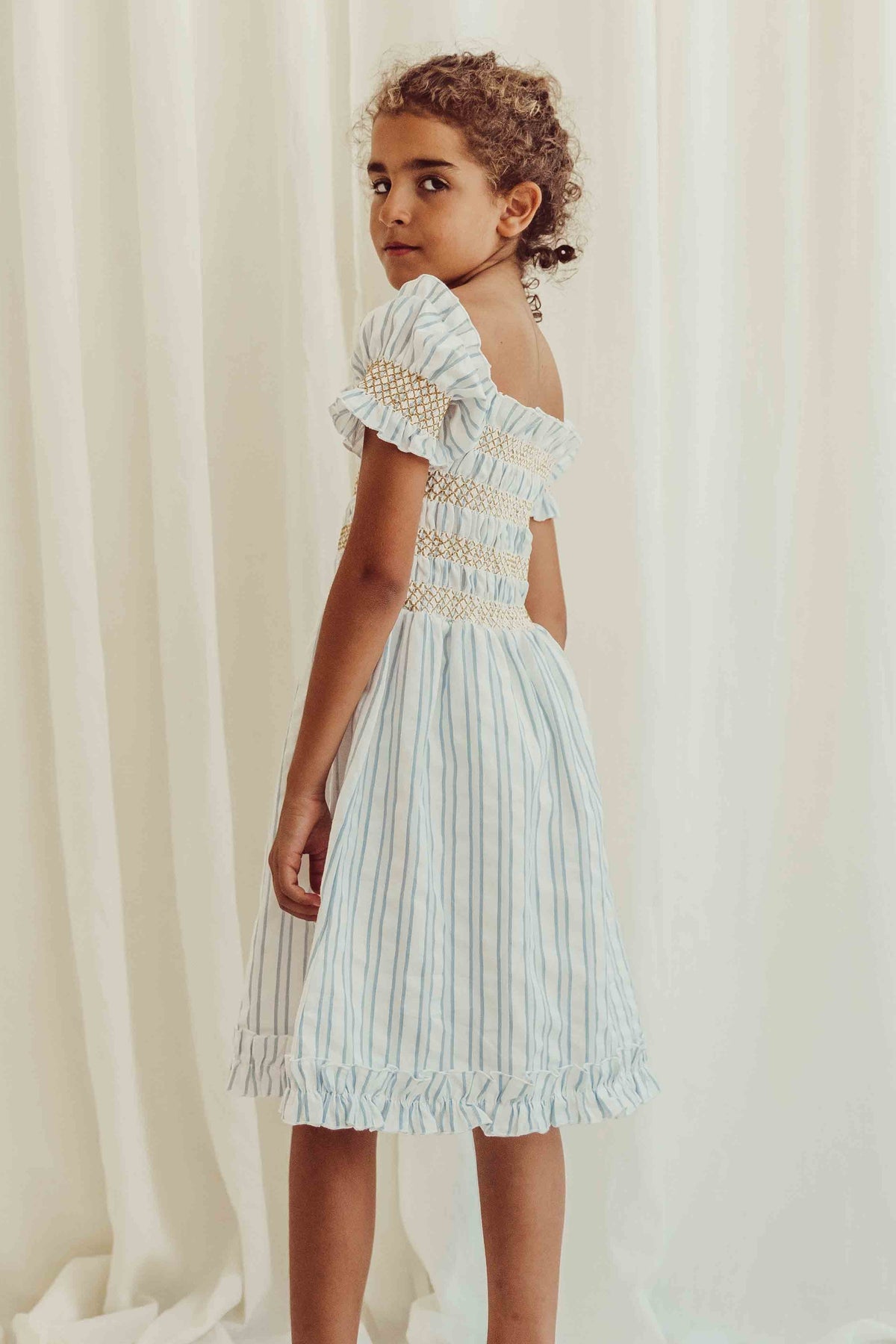 Smocked Striped Dress