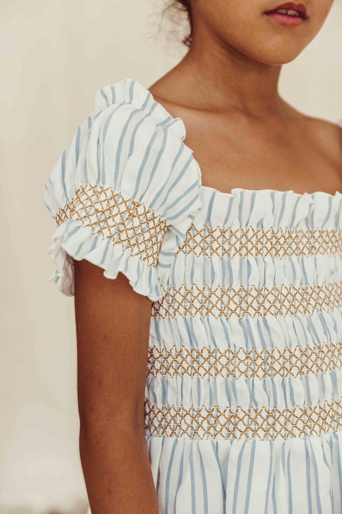 Smocked Striped Dress