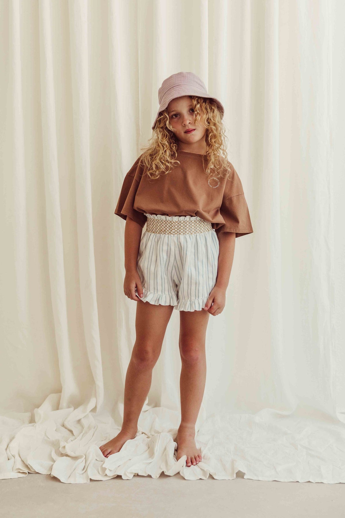 Smocked Striped Short