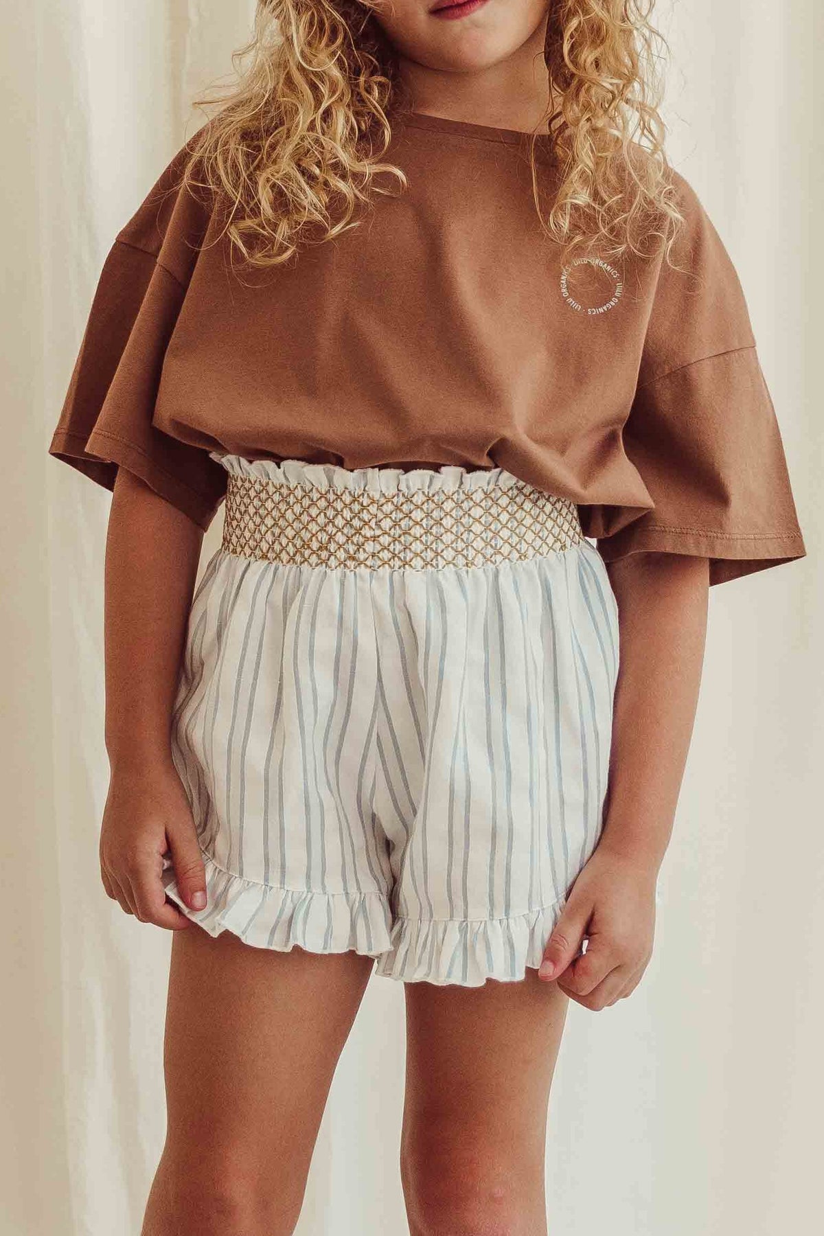 Smocked Striped Short