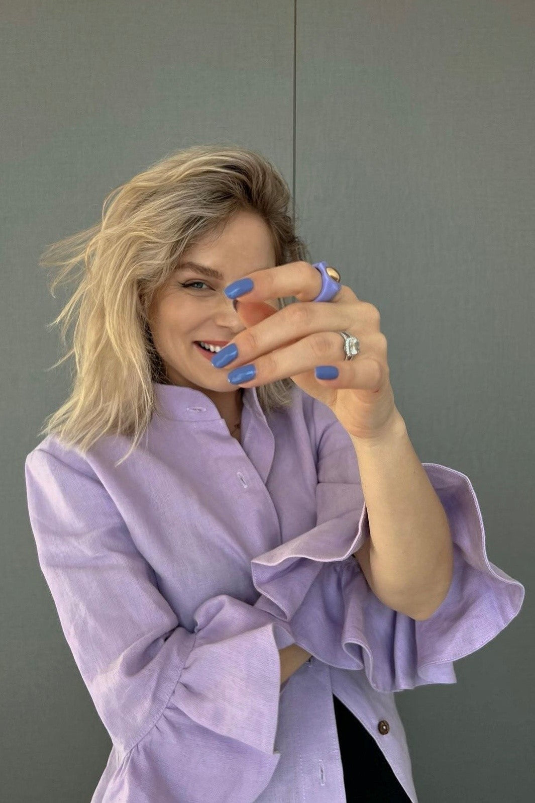 Marcia Frilled Shirt | Lavender - FINAL SALE