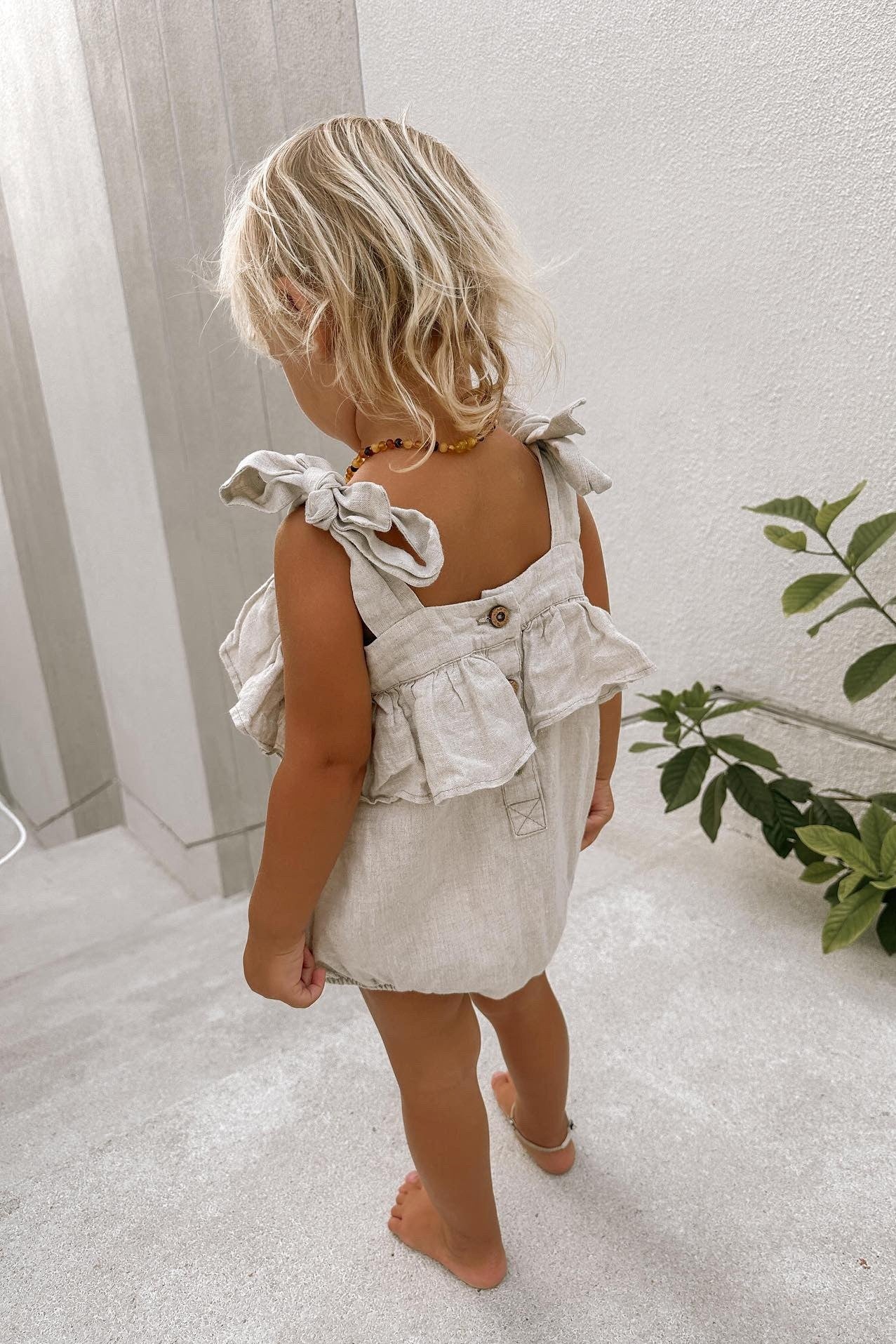 Girl's Nala Romper | Natural