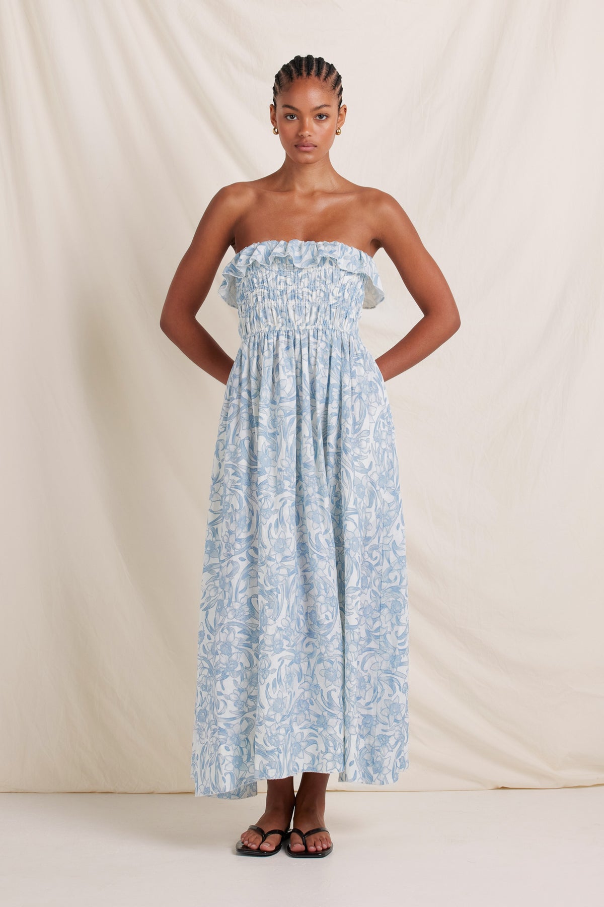 Shirred Midi Dress Daffodil - FINAL SALE