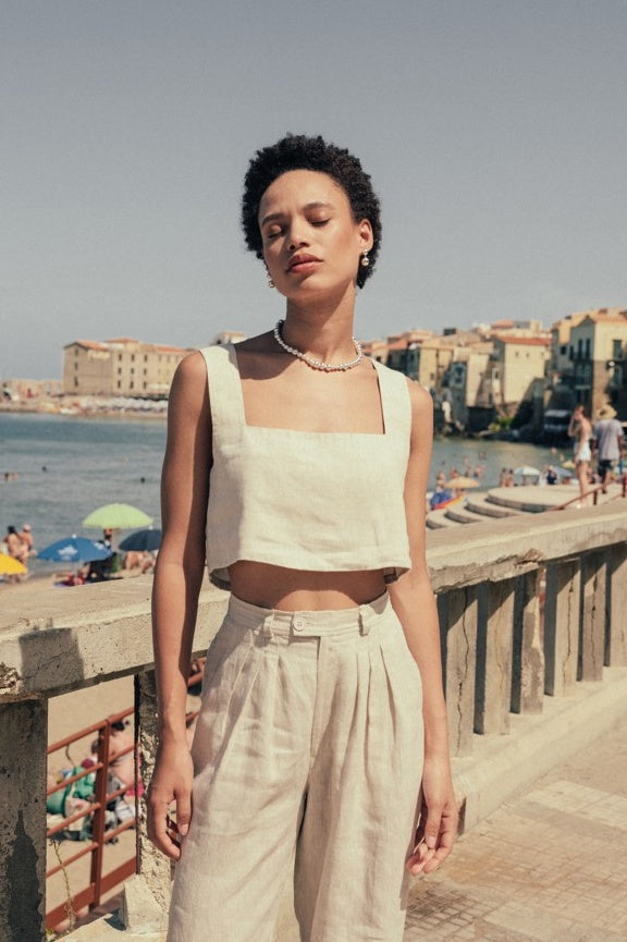 Alice Linen Crop Top