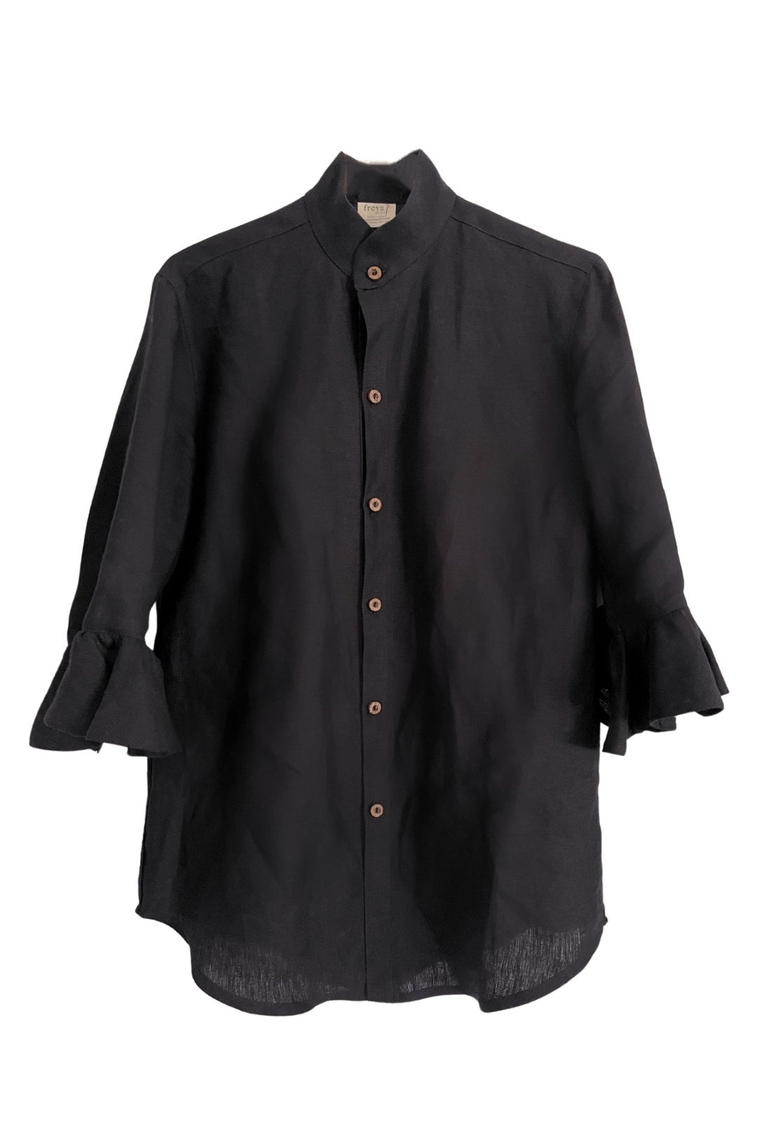 Marcia Frilled Shirt | Black - FINAL SALE