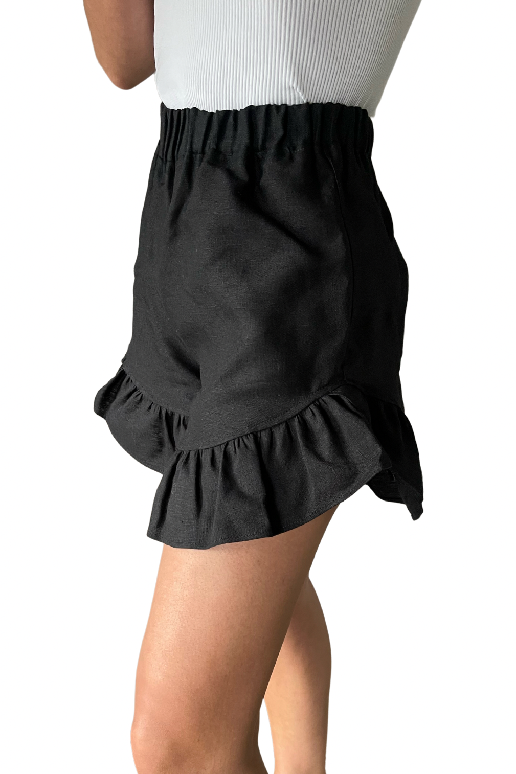 Mya Linen Short | Black - FINAL SALE