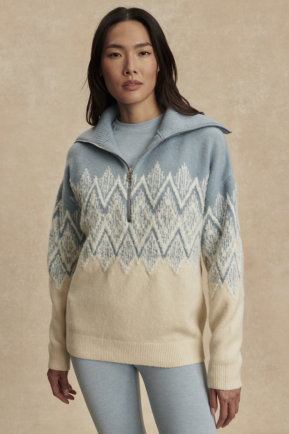 Hedda Fairisle Half-Zip Knit