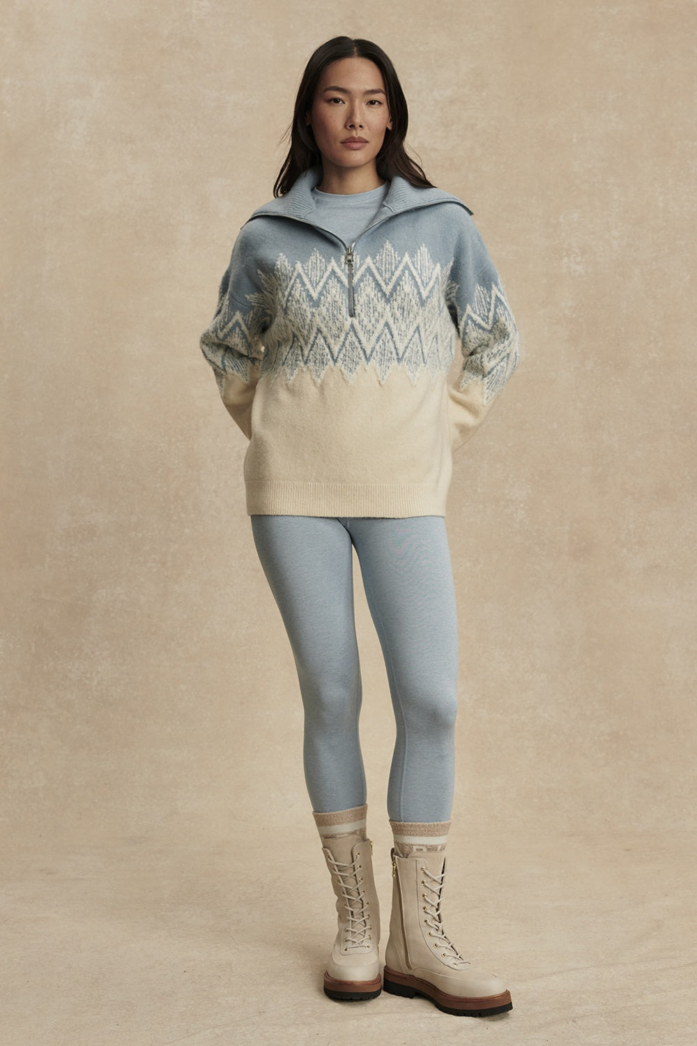 Hedda Fairisle Half-Zip Knit