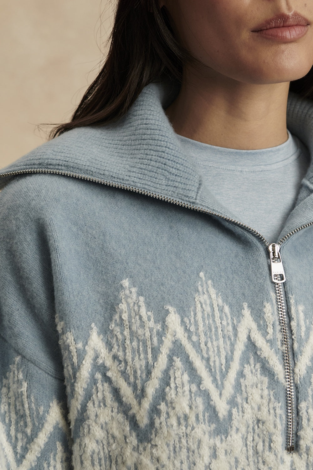 Hedda Fairisle Half-Zip Knit