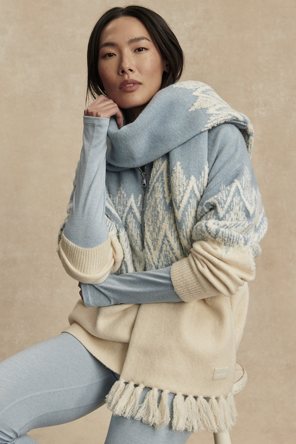 Hedda Fairisle Half-Zip Knit