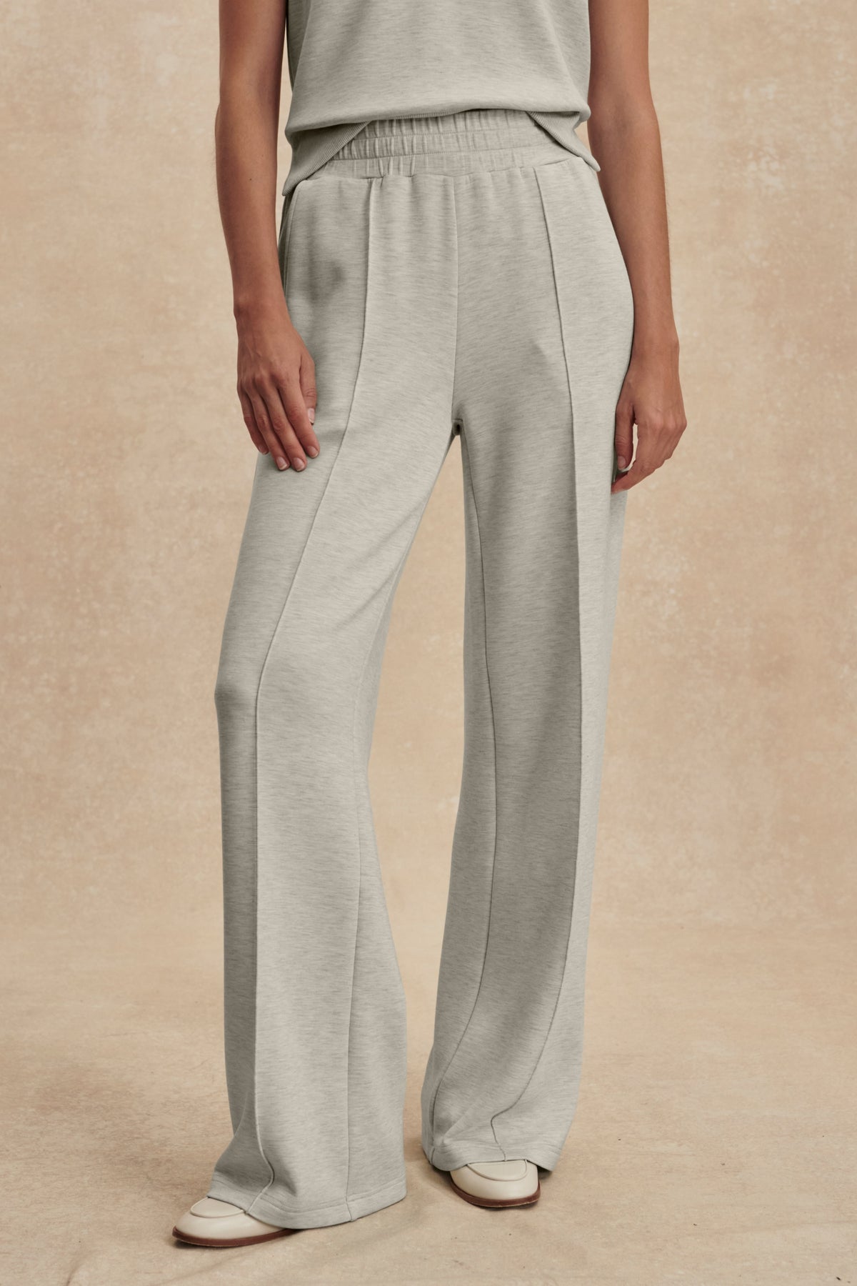 The Wide Leg Pant 30" | Light Grey Marl