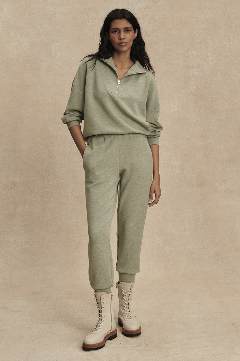 Hawley Half-Zip Sweat | Shadow Marl