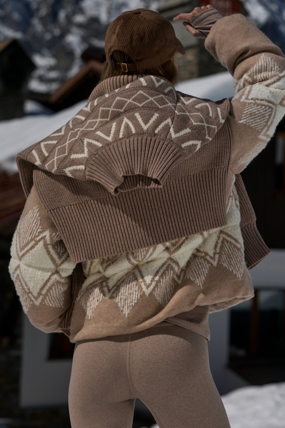 Marcie Fair Isle Yoke Knit | Light Taupe Marl