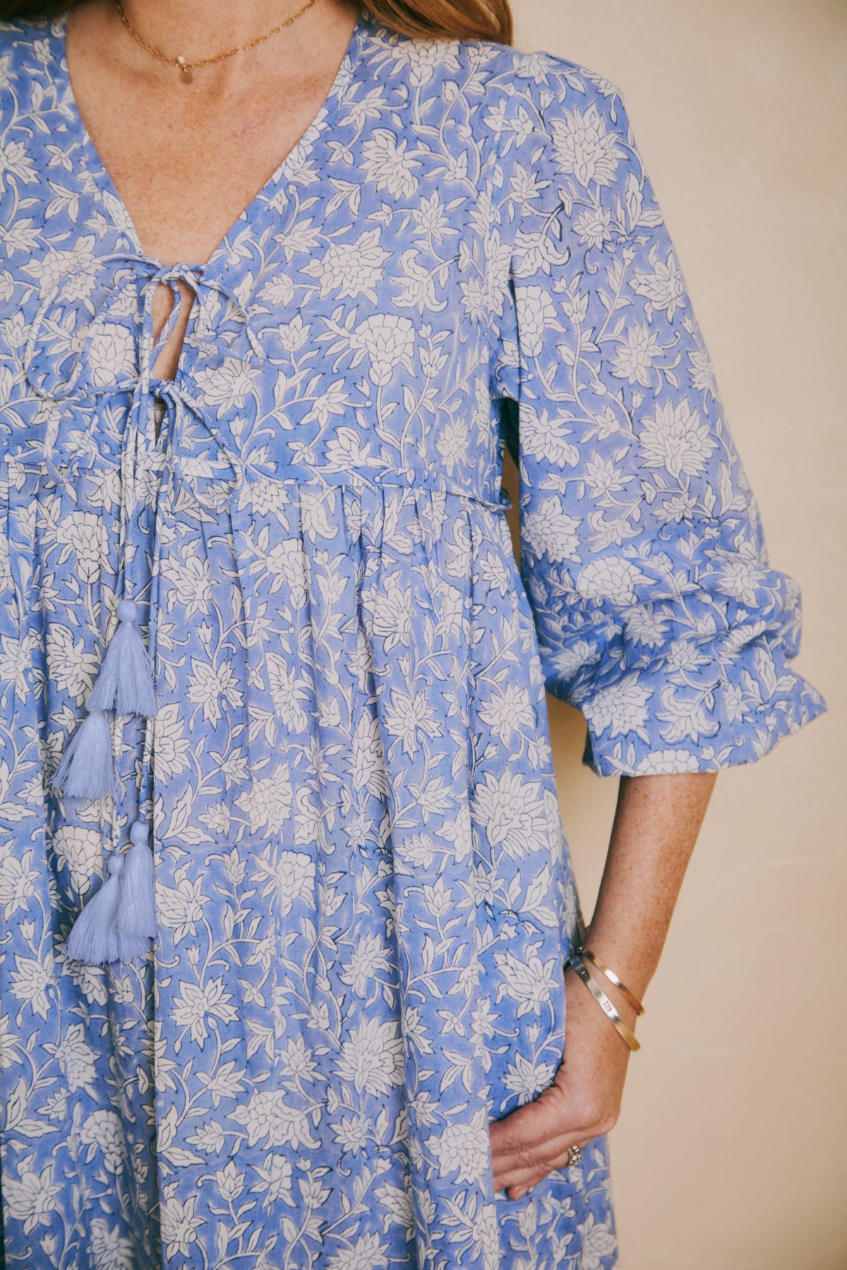 Evie Blue Dahlia Dress - FINAL SALE