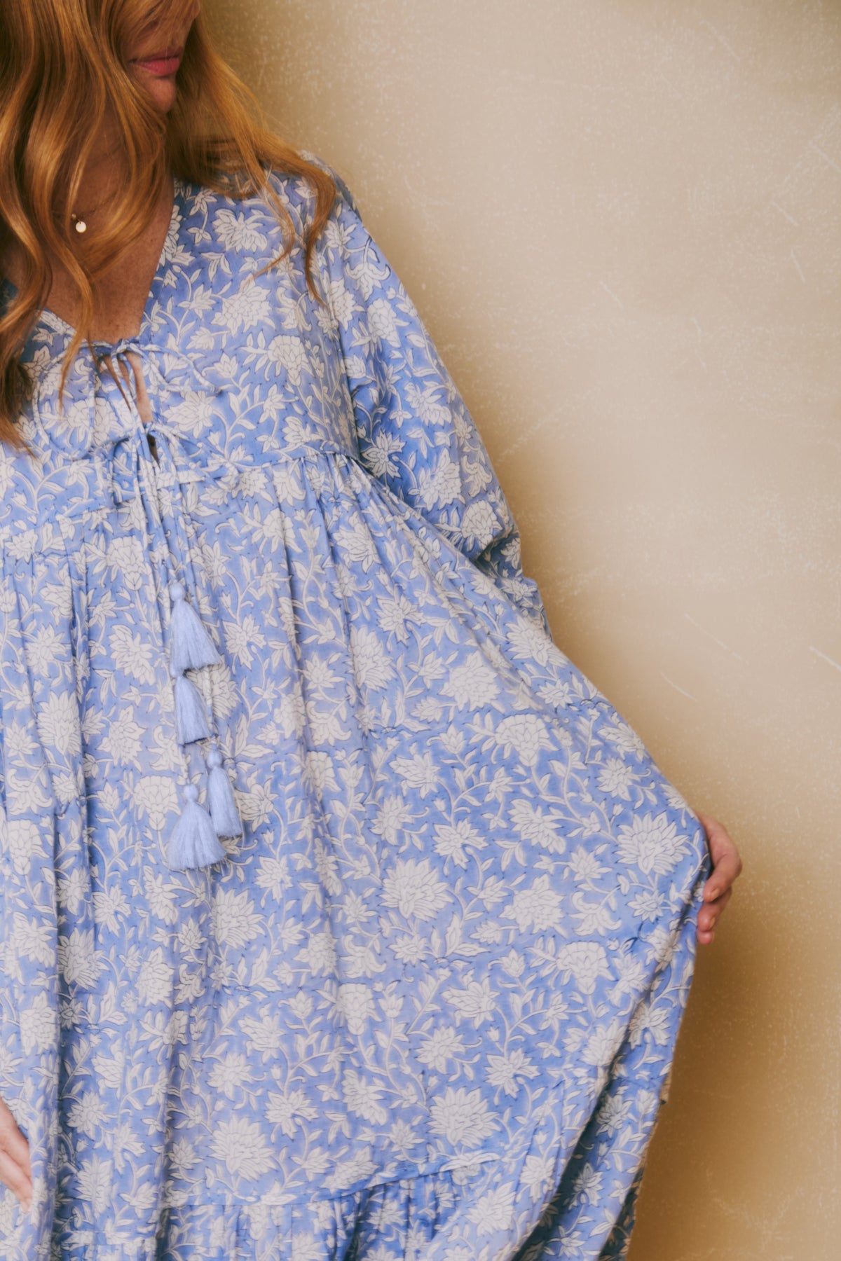 Evie Blue Dahlia Dress - FINAL SALE