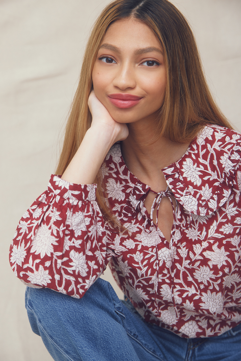 Betsy Dahlia Print Blouse - FINAL SALE