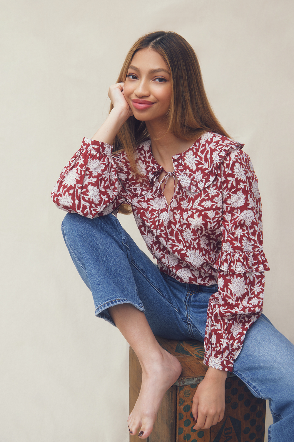 Betsy Dahlia Print Blouse - FINAL SALE